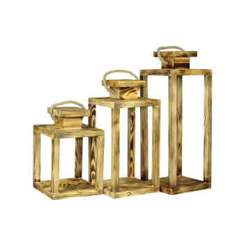 Lampion drewniany Mały LD-1-O Opalany